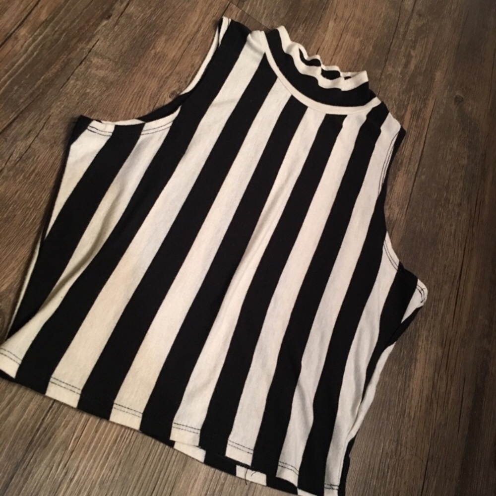 B&W Striped Halter Top